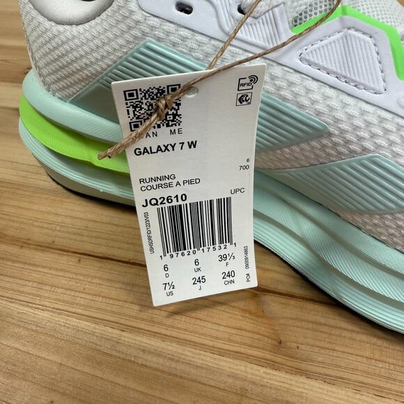 Adidas Galaxy 7 Running shoes gym Workout Women's 7.5 White Halo Mint JQ2610 - Picture 11 of 12